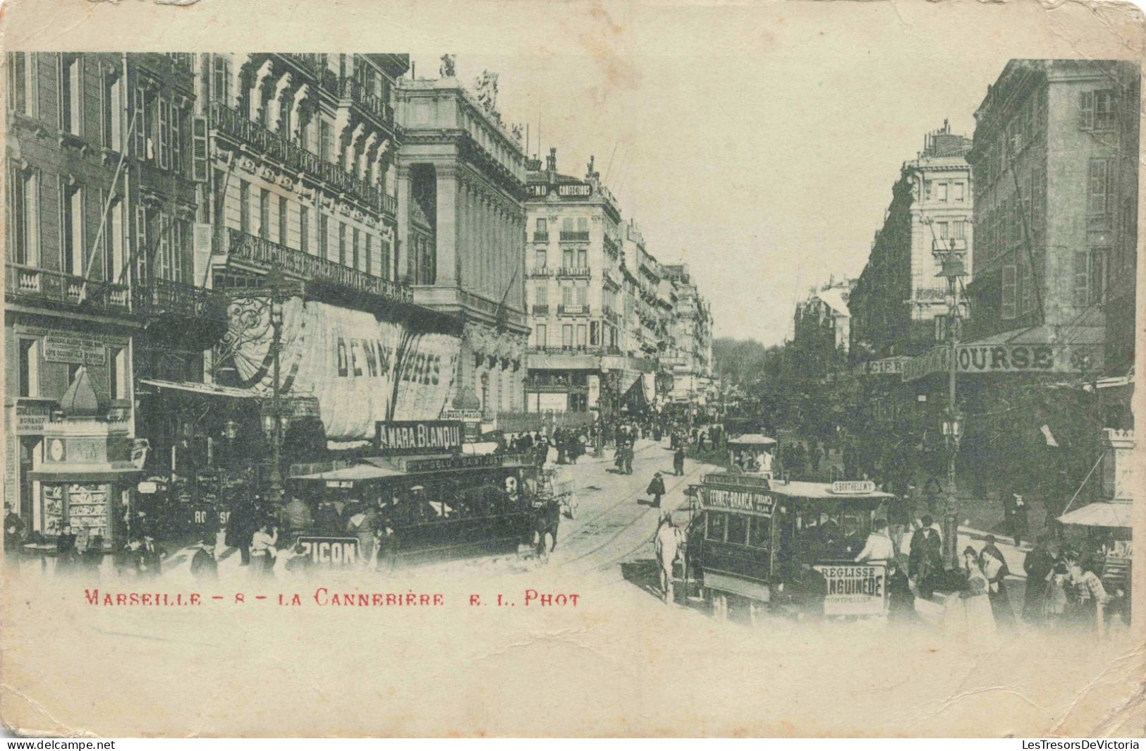 FRANCE - Marseille - Rue La Cannebière - RI Phot - Animé - Carte Postale Ancienne - Canebière, Centro