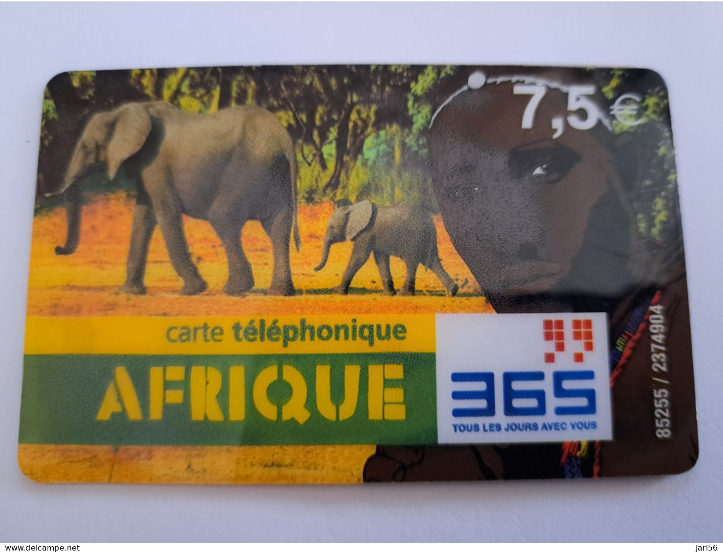 FRANCE/FRANKRIJK  / AFRIQUE/ 365/ ELEPHANTS   /   / € 7,50 PREPAID  USED    ** 14647** - Per Cellulari (telefonini/schede SIM)