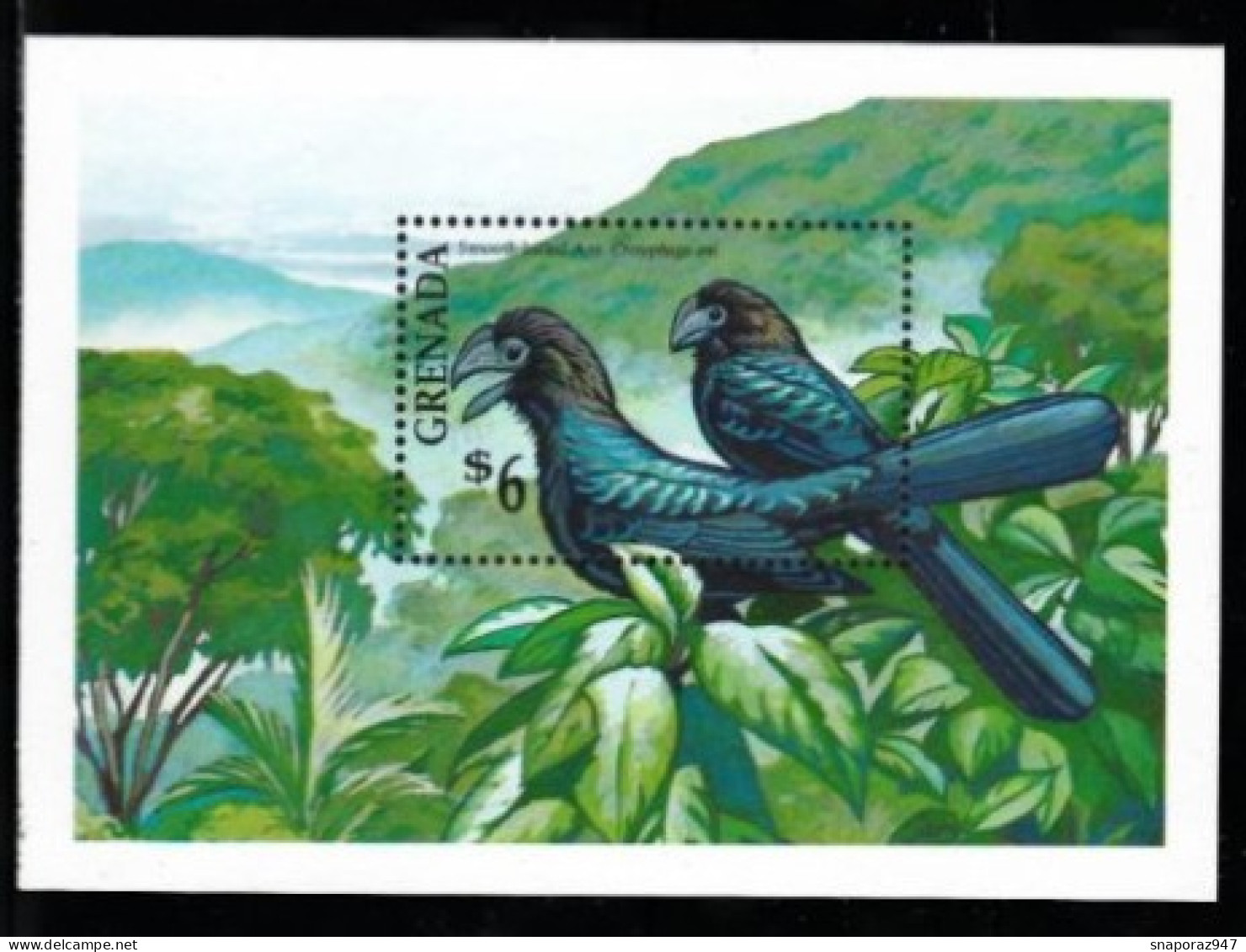 1990 Grenada Birds "Smooth-Billed Ani Crotophaga" Set MNH** 001-7 - Cuckoos & Turacos