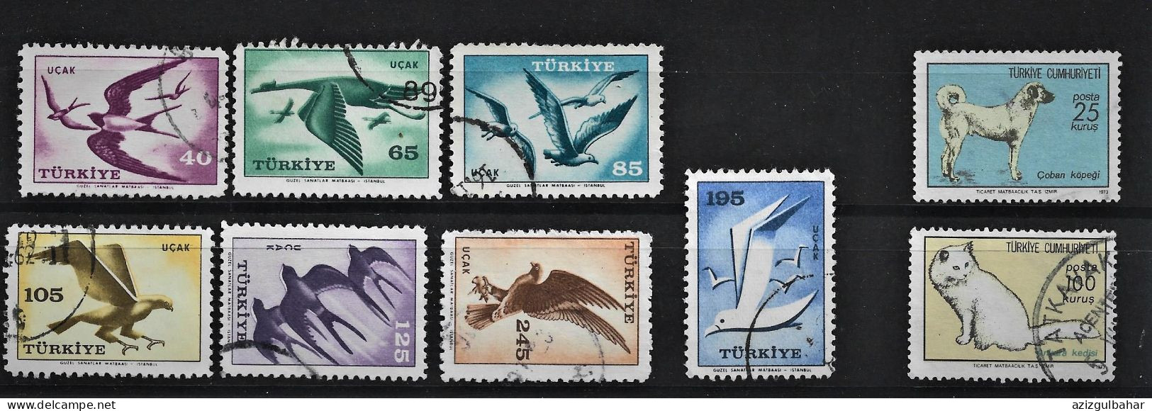 TURKEY - BIRDS AND DOGS  - TURKISH  STAMPS - UMM -MINT AND USED - Usati