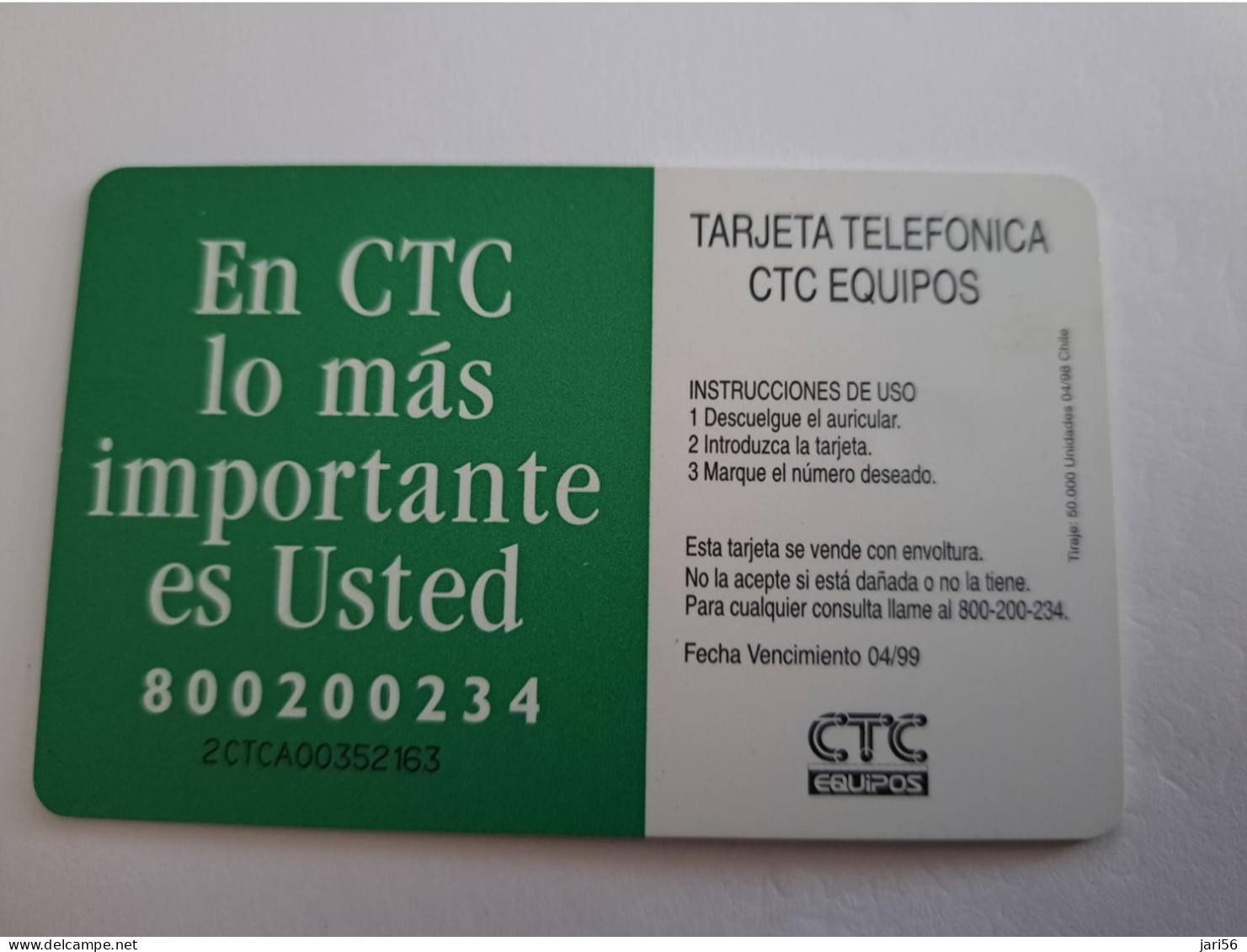 CHILI   CHIP $ 2.000  TREES   ESTERO MARGA MARGA VINA DEL MAR   FINE USED CARD   ** 14652** - Chile