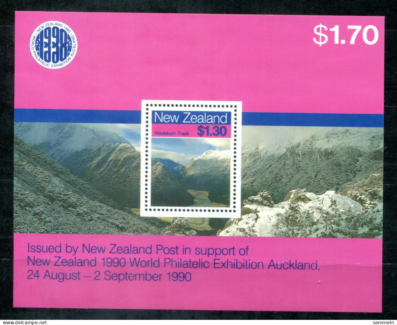 NEUSEELAND Block 15, Bl.15 Mnh - Wanderwege, Tracks, Des Pistes  - NEW ZEALAND / NOUVELLE-ZÉLANDE - Hojas Bloque