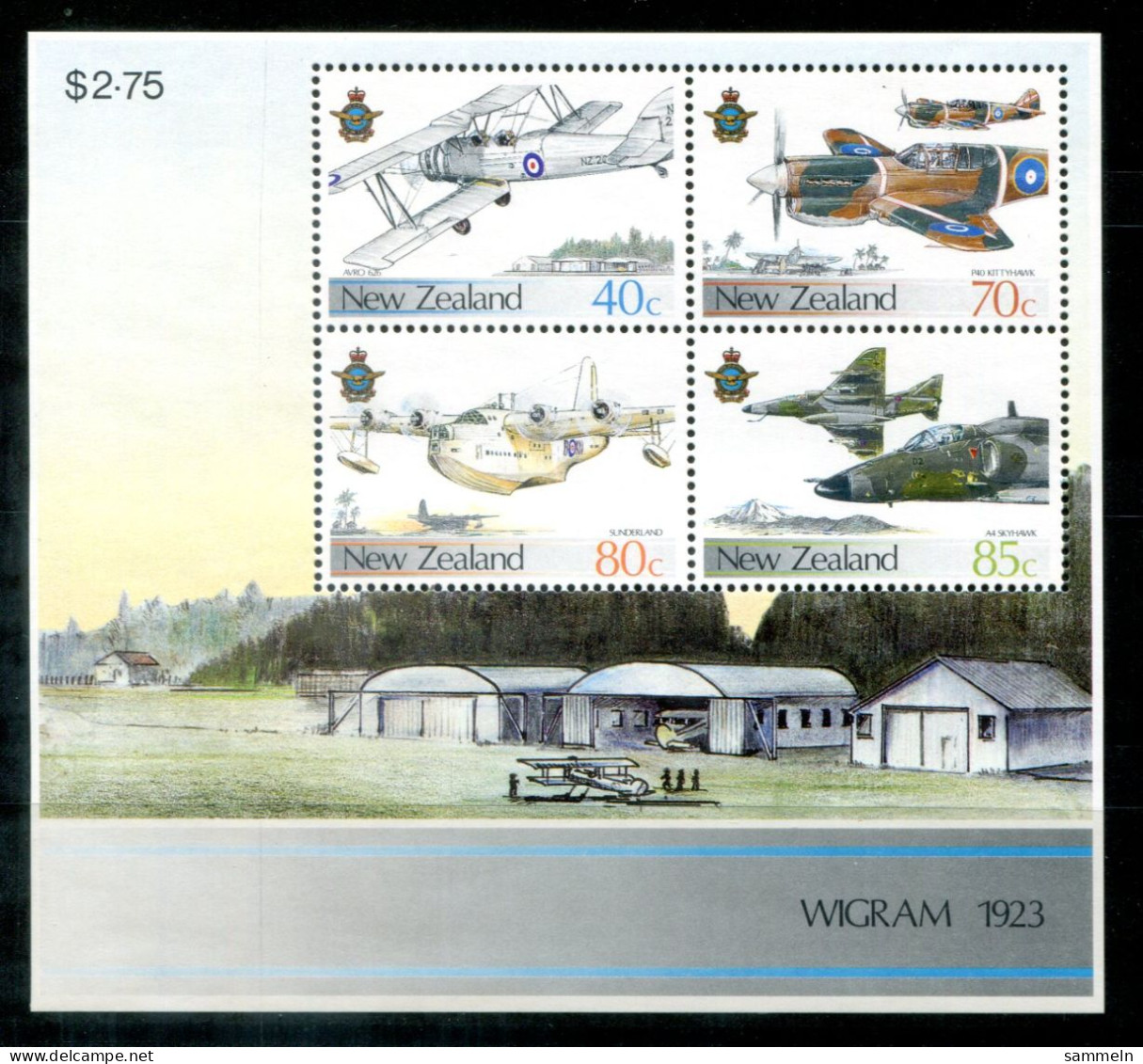 NEUSEELAND Block 10, Bl.10 Mnh - Flugzeuge, Planes, Avions - NEW ZEALAND / NOUVELLE-ZÉLANDE - Hojas Bloque