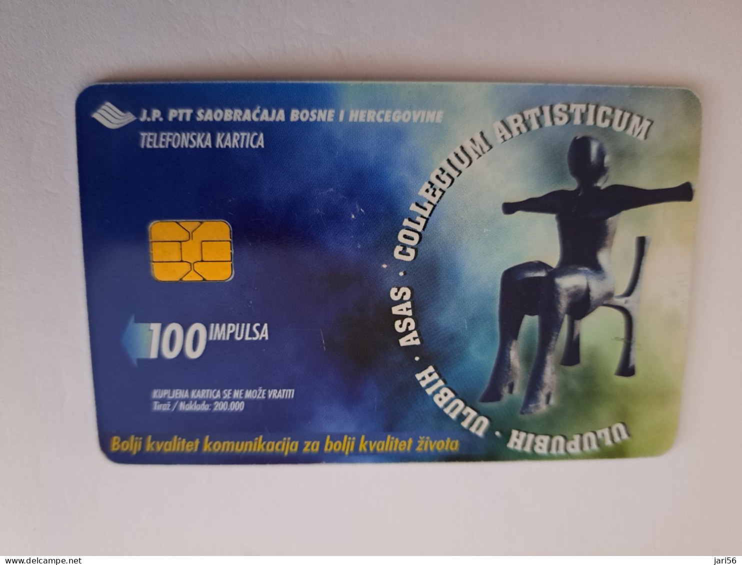 BOSNIA/ HERZEGOWINA / 100 IMPULSA/   CHIP  CARD/ COLLEGIUM ARTISTICUM / ART  PTT BIH        ** 14660** - Bosnie