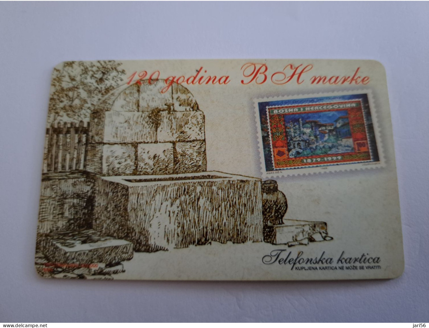 BOSNIA/ HERZEGOWINA / 100 IMPULSA/   CHIP  CARD/ STAMP ON CARD/ 120 GODINA BH MARKE /  PTT BIH        ** 14661** - Bosnien