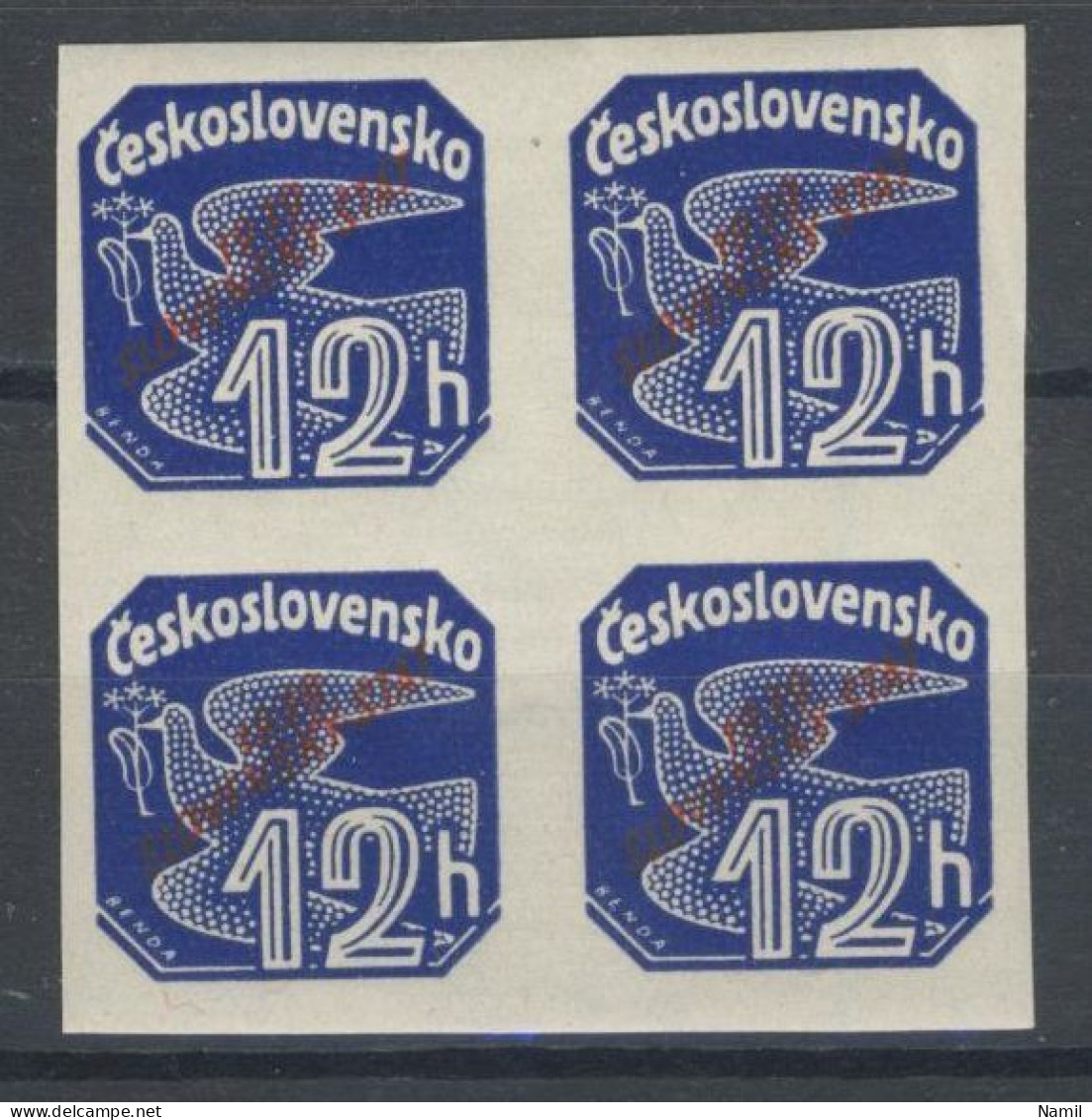 Slovaquie 1939 Mi 31 (Yv TPJ 6), (MNH)** Bloc De 4 - Ungebraucht