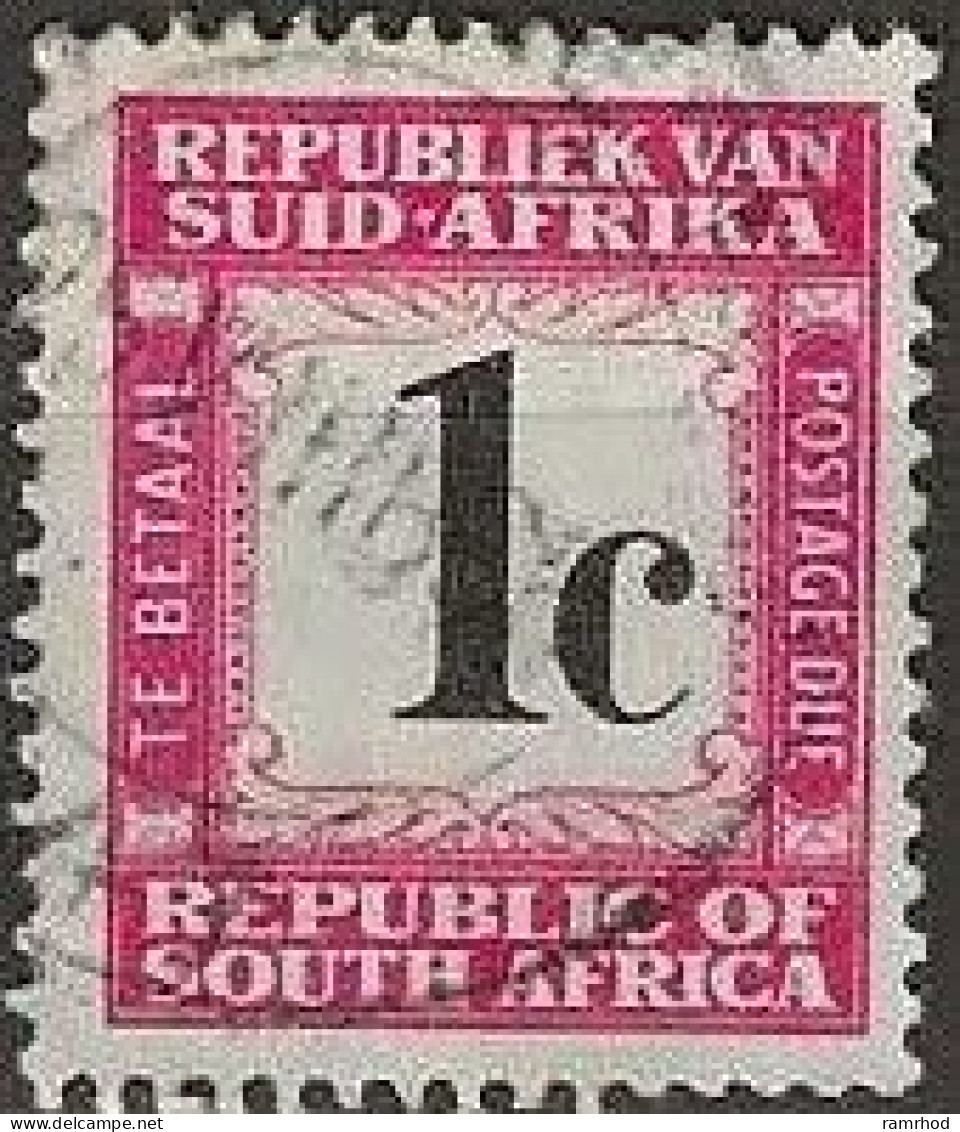 SOUTH AFRICA 1961 Postage Due - 1c. - Black And Red FU - Postage Due