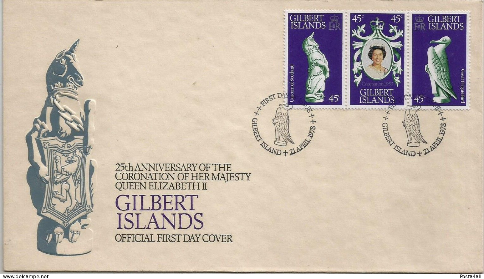 Gilbert  Islands  - 1978 The 25th Anniversary Of Coronation Of Queen Elizabeth II - Complete Set - FDC - Gilbert- Und Ellice-Inseln (...-1979)