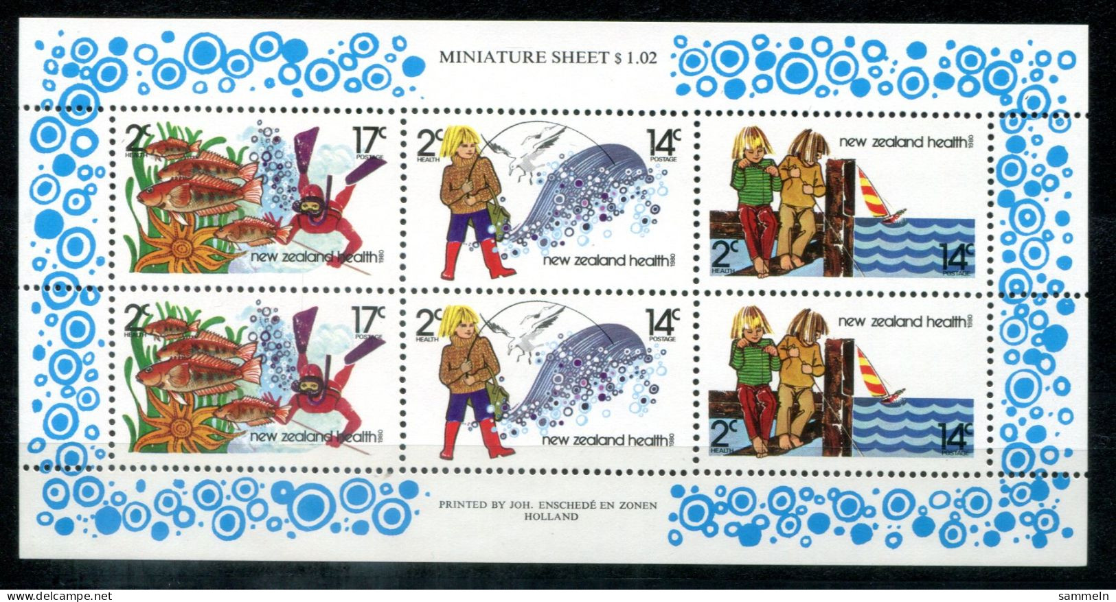 NEUSEELAND 804-806 KB (1) Mnh - Angeln, Fishing, Pêche, Tauchen, Diving, Plonger  - NEW ZEALAND / NOUVELLE-ZÉLANDE - Hojas Bloque