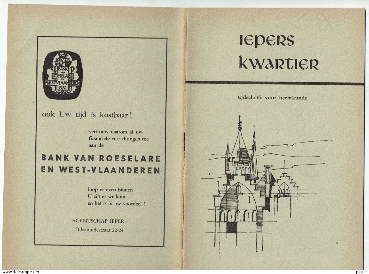 * Ieper - Ypres * (Iepers Kwartier - Jaargang 1 - Nrs 3 & 4 - December 1965) Tijdschrift Voor Heemkunde - Aardrijkskunde & Geschiedenis