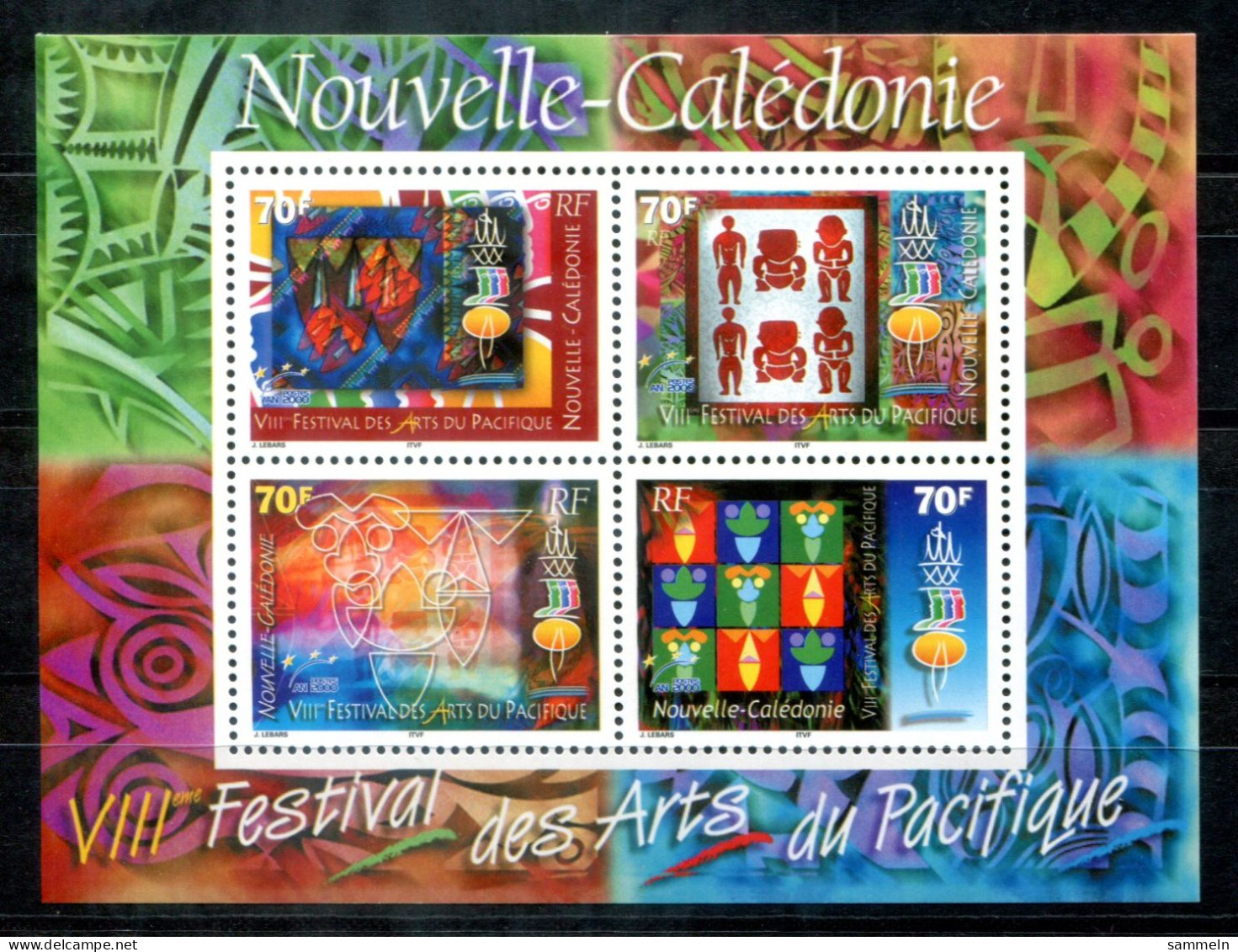 NEUKALEDONIEN Block 25, Bl.25 Mnh - Kunstfestival, Festival Des Arts  - NEW CALEDONIA / NOUVELLE-CALÉDONIE - Blocchi & Foglietti