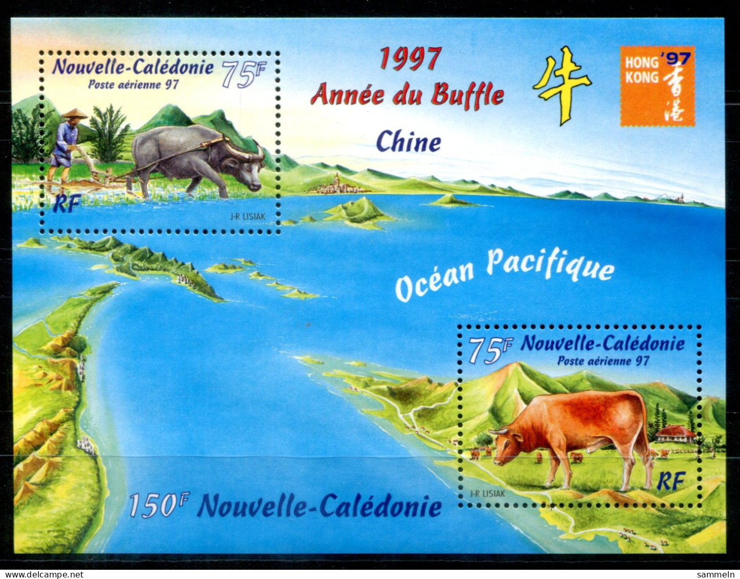 NEUKALEDONIEN Block 19, Bl.19 Mnh - Büffel, Buffalo, Buffle  - NEW CALEDONIA / NOUVELLE-CALÉDONIE - Blocchi & Foglietti