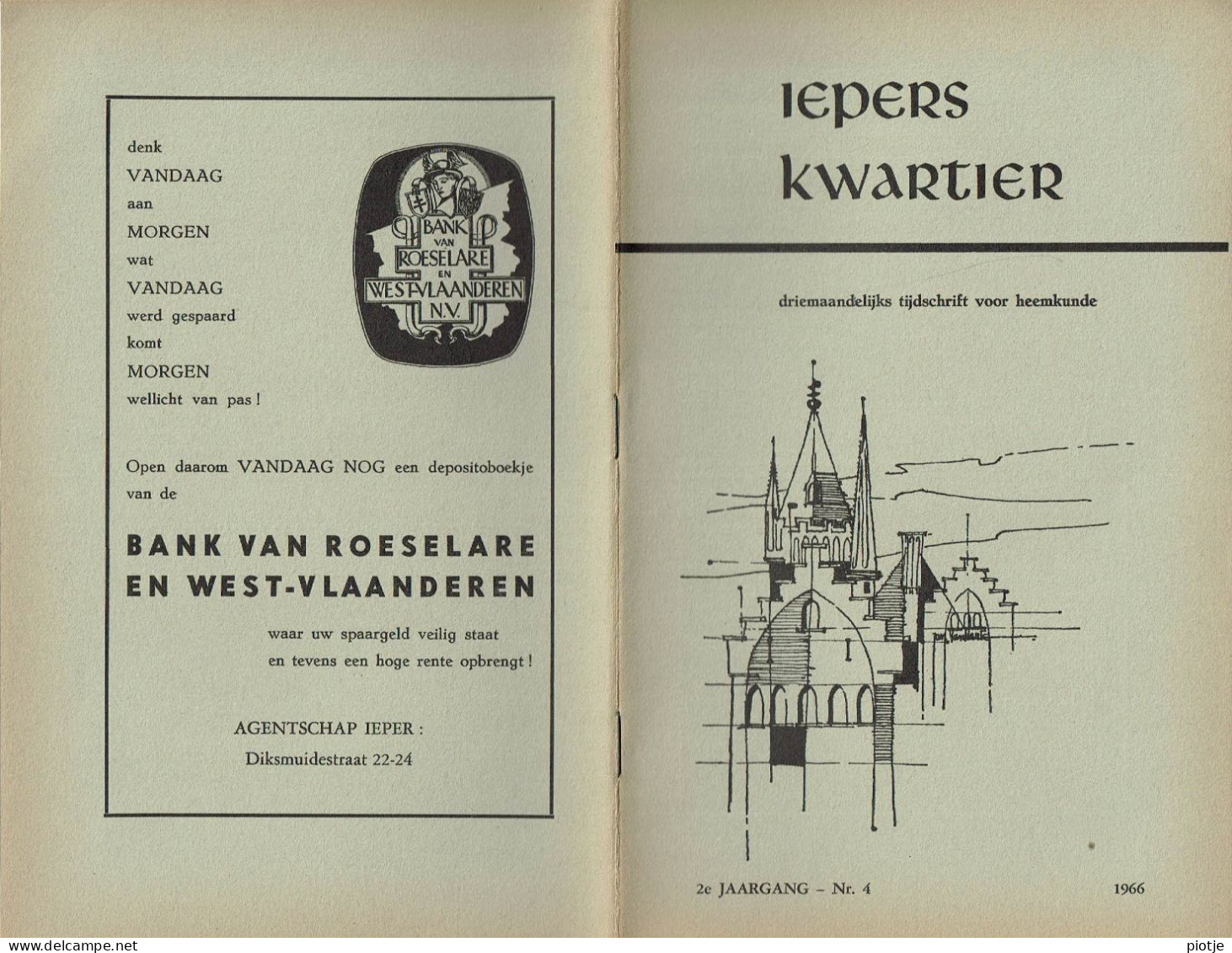 * Ieper - Ypres * (Iepers Kwartier - Jaargang 2 - Nr 4 - December 1966) Tijdschrift Voor Heemkunde - Heemkundige Kring - Geography & History
