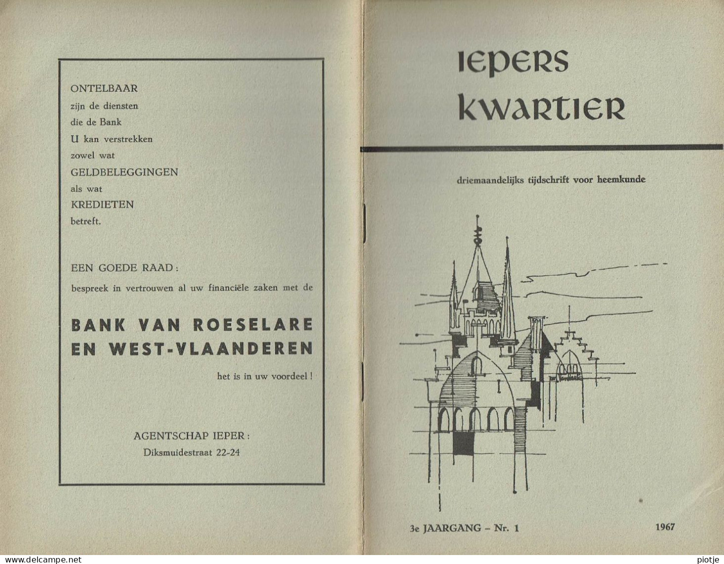 * Ieper - Ypres * (Iepers Kwartier - Jaargang 3 - Nr 1 - Maart 1967) Tijdschrift Voor Heemkunde - Heemkundige Kring - Aardrijkskunde & Geschiedenis