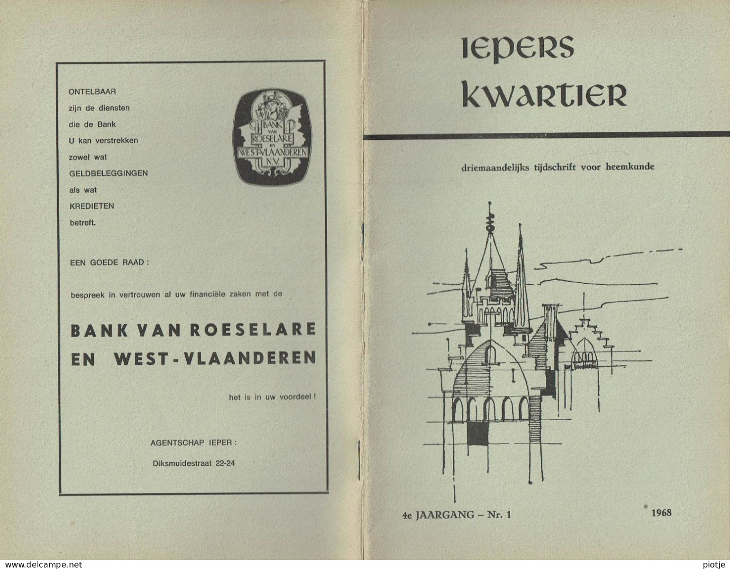 * Ieper - Ypres * (Iepers Kwartier - Jaargang 4 - Nr 1 - Maart 1968) Tijdschrift Voor Heemkunde - Heemkundige Kring - Aardrijkskunde & Geschiedenis