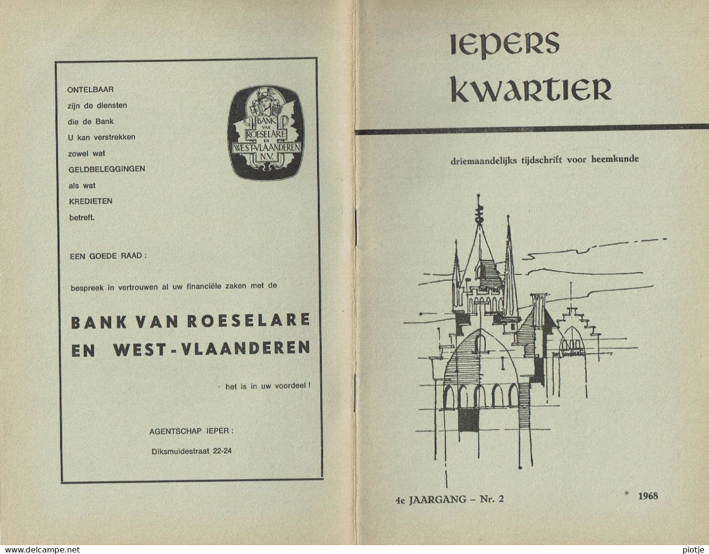 * Ieper - Ypres * (Iepers Kwartier - Jaargang 4 - Nr 2 - Juni 1968) Tijdschrift Voor Heemkunde - Heemkundige Kring - Aardrijkskunde & Geschiedenis