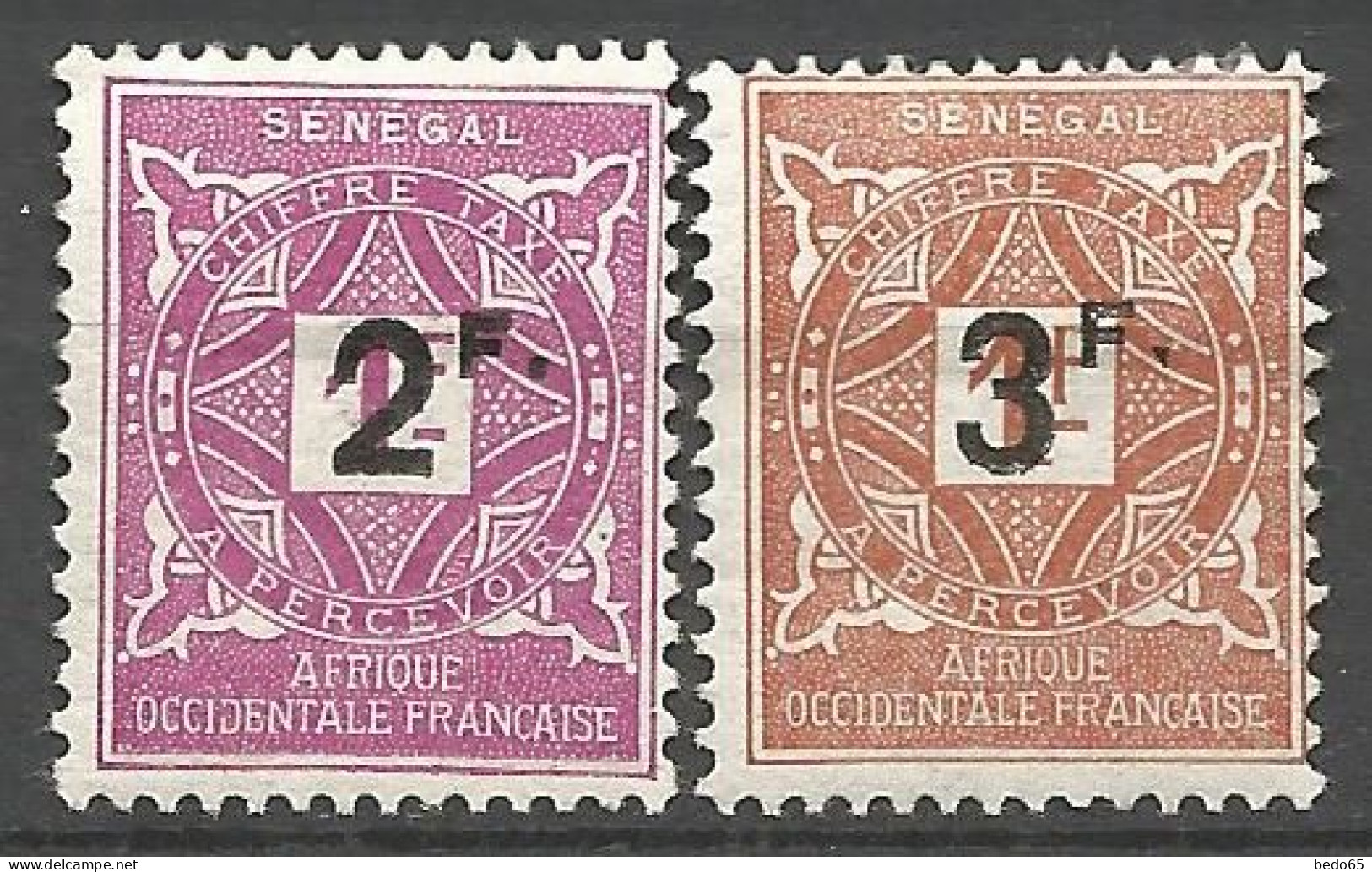 SENEGAL  TAXE N° 20 Et 21 NEUF* CHARNIERE  / Hinge  / MH - Timbres-taxe