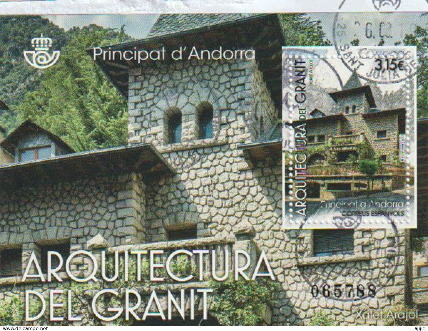 Architecture Granitique. Chalet Arajol / Centre Cultural Andorra La Vella . Bloc-feuillet Oblitéré 1 ère Qualité - Used Stamps