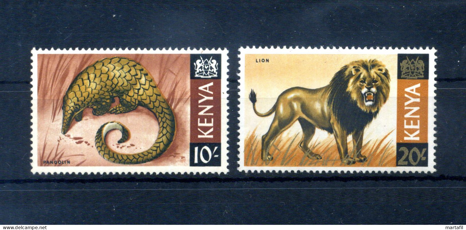 1966-69 KENIA Kenya N.32-33 MNH ** Alti Valori, 10s & 20s, Lion And - Kenya (1963-...)