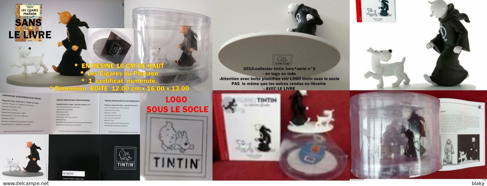 2014-2022-  DEUX TINTIN TOGE COLORE-CIAGARE DU PHARAON - Tintin