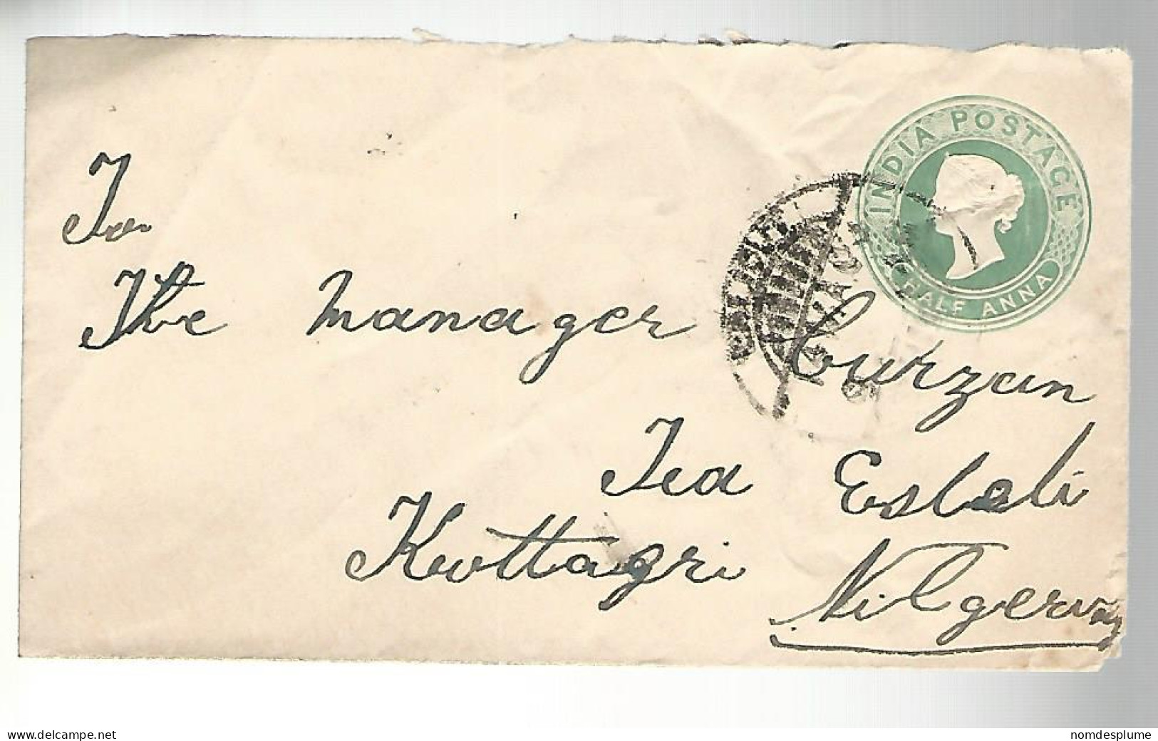 51941 ) Cover India Postmark  Kotagiri 1903 - Omslagen