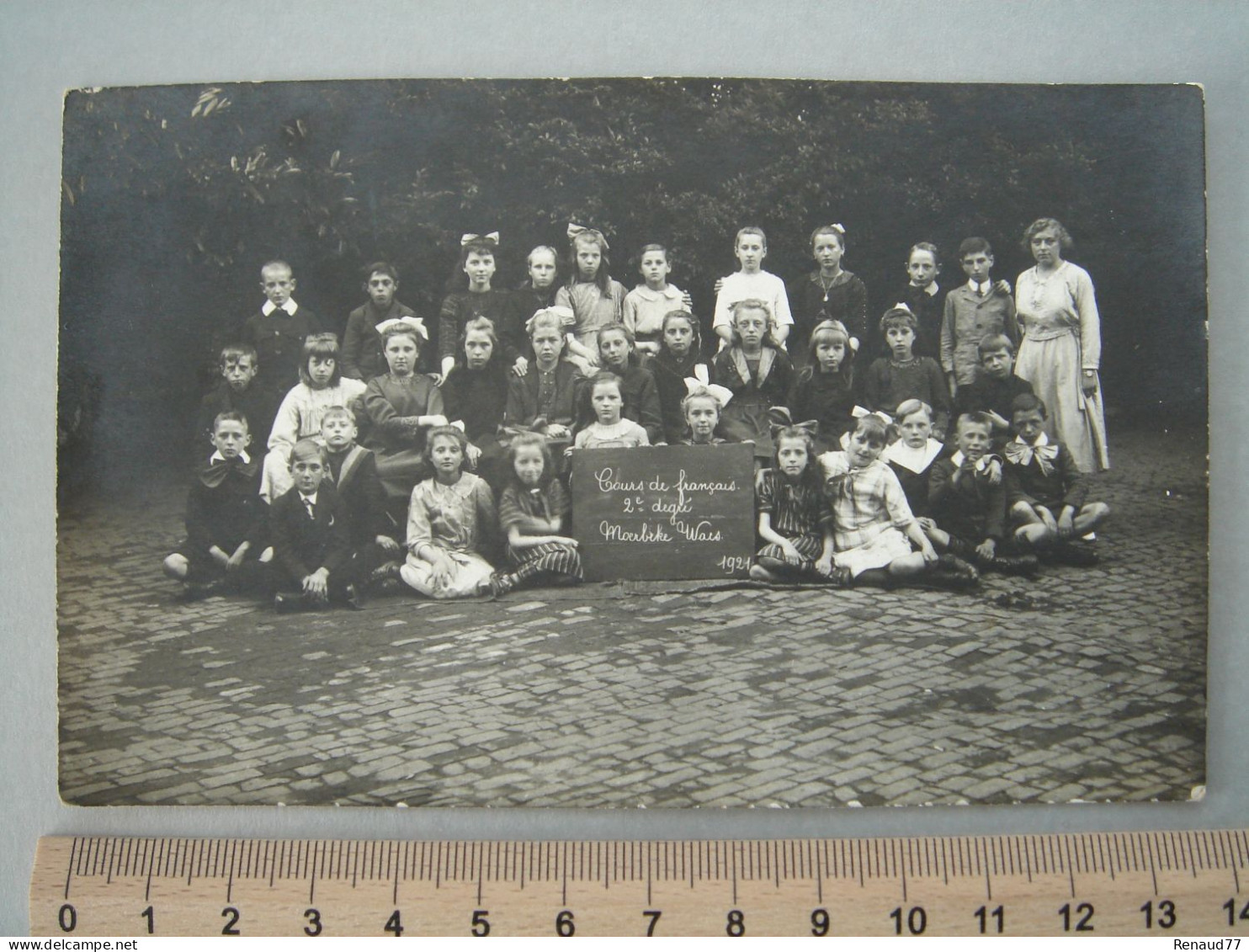 Carte Photo - Moerbeke Waas - Cours De Français 2e Degré - 1921 - Moerbeke-Waas