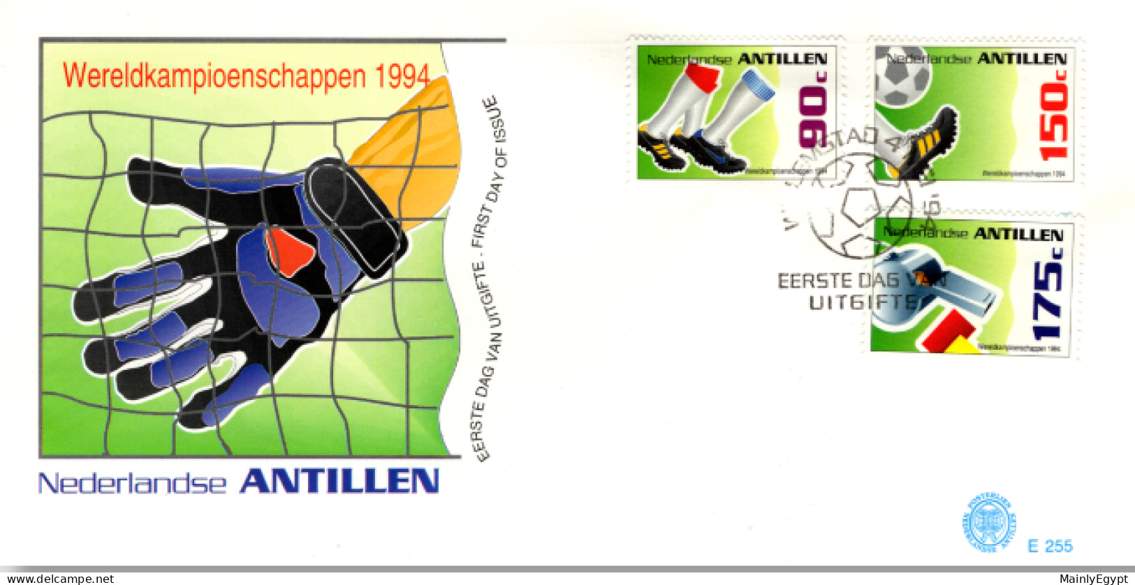 NETHERLANDS ANTILLES: 1994 -  FDC - Worldcup Football (E255) - Curaçao, Nederlandse Antillen, Aruba