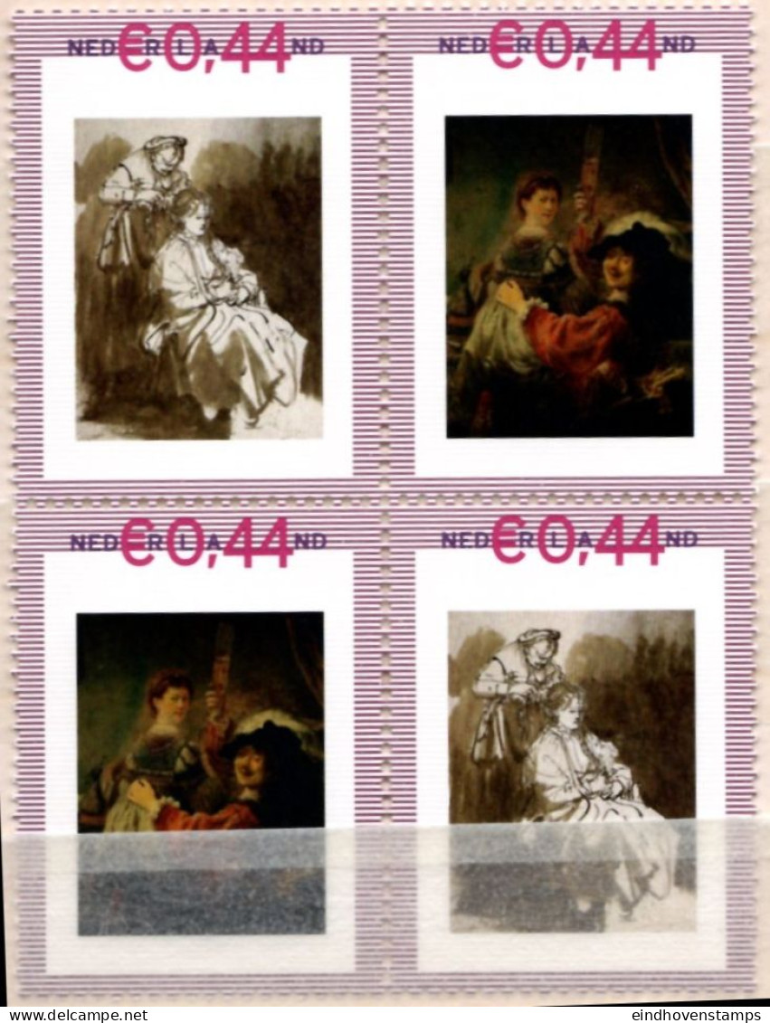 Netherlands Canon Rembrandt Painting Selfportrait With Saskia, Prodigal Son MNH Paintings Verloren Zoon, 17th Century, - Rembrandt