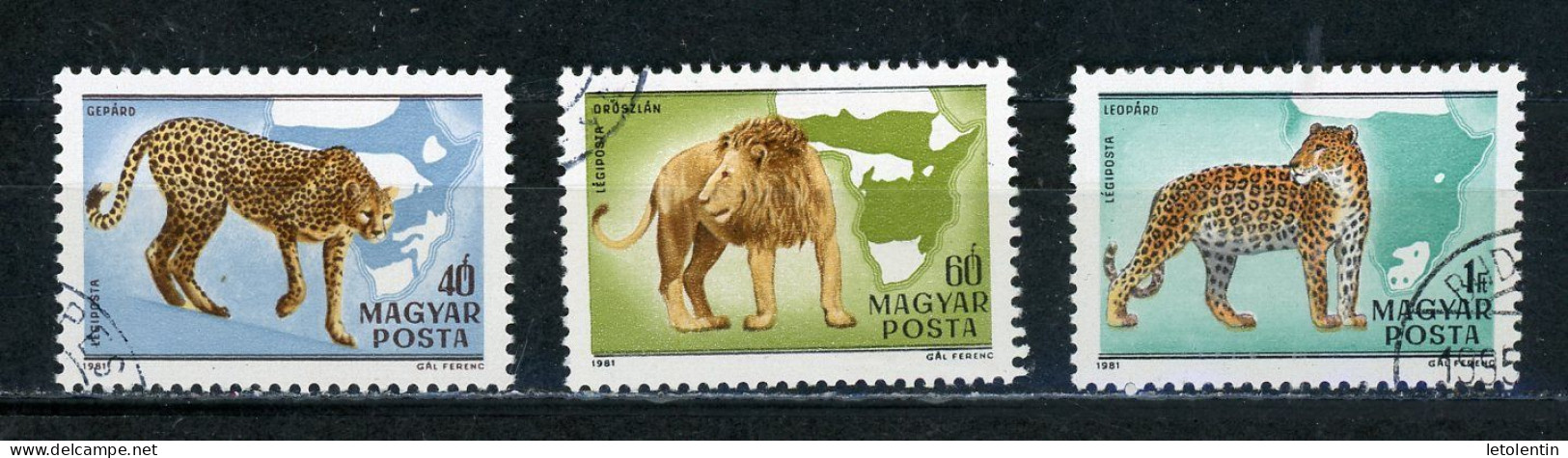 HONGRIE : FAUNE - POSTE AERIENNE - N° Yvert 436+437+438 Obli. - Used Stamps