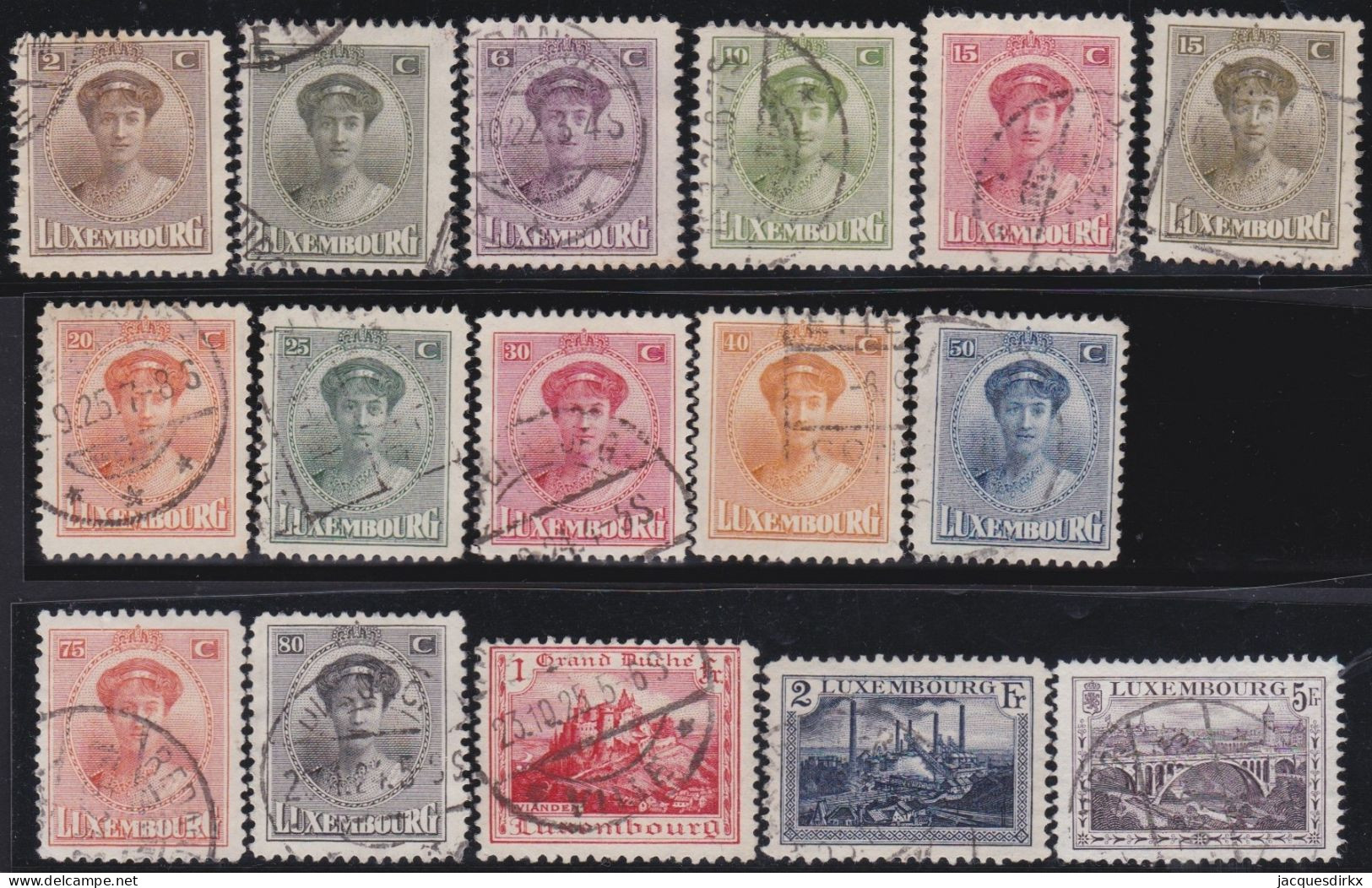 Luxembourg    .   Y&T     .    119/134   .   O     .      Oblitéré - 1914-24 Maria-Adelaide