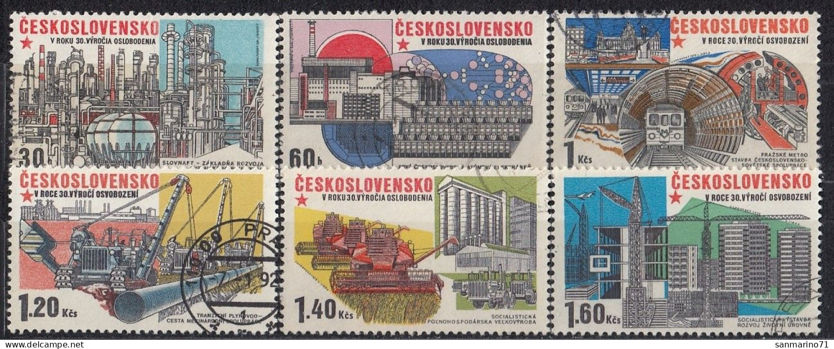 CZECHOSLOVAKIA 2285-2290,used,falc Hinged - Usines & Industries