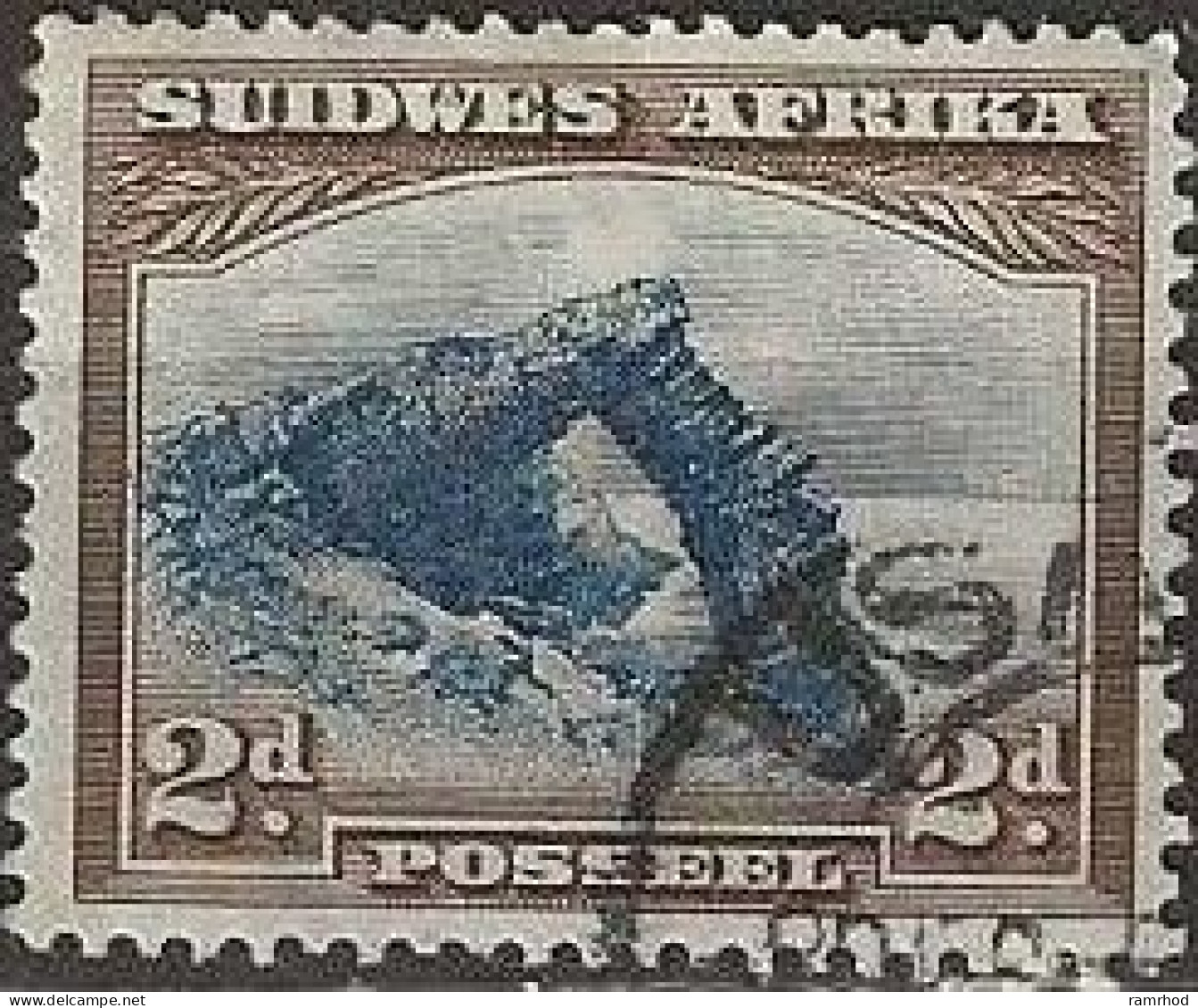 SOUTH WEST AFRICA 1931 Bogenfels - 2d. - Blue And Brown FU (Suidwes Afrika) - Unused Stamps