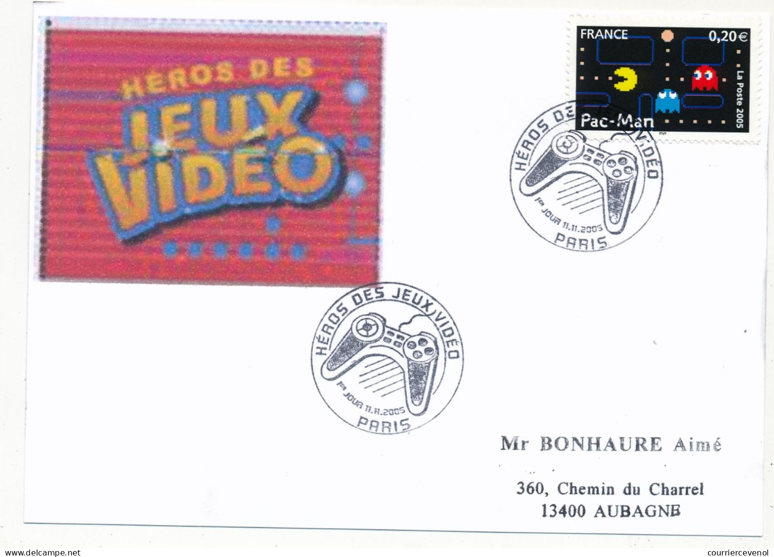FRANCE - Carton Fab. Artisanale Illustré Par Photocopie - 0,20E Pac-Man - Premier Jour Paris 11/11/2003 - 2000-2009