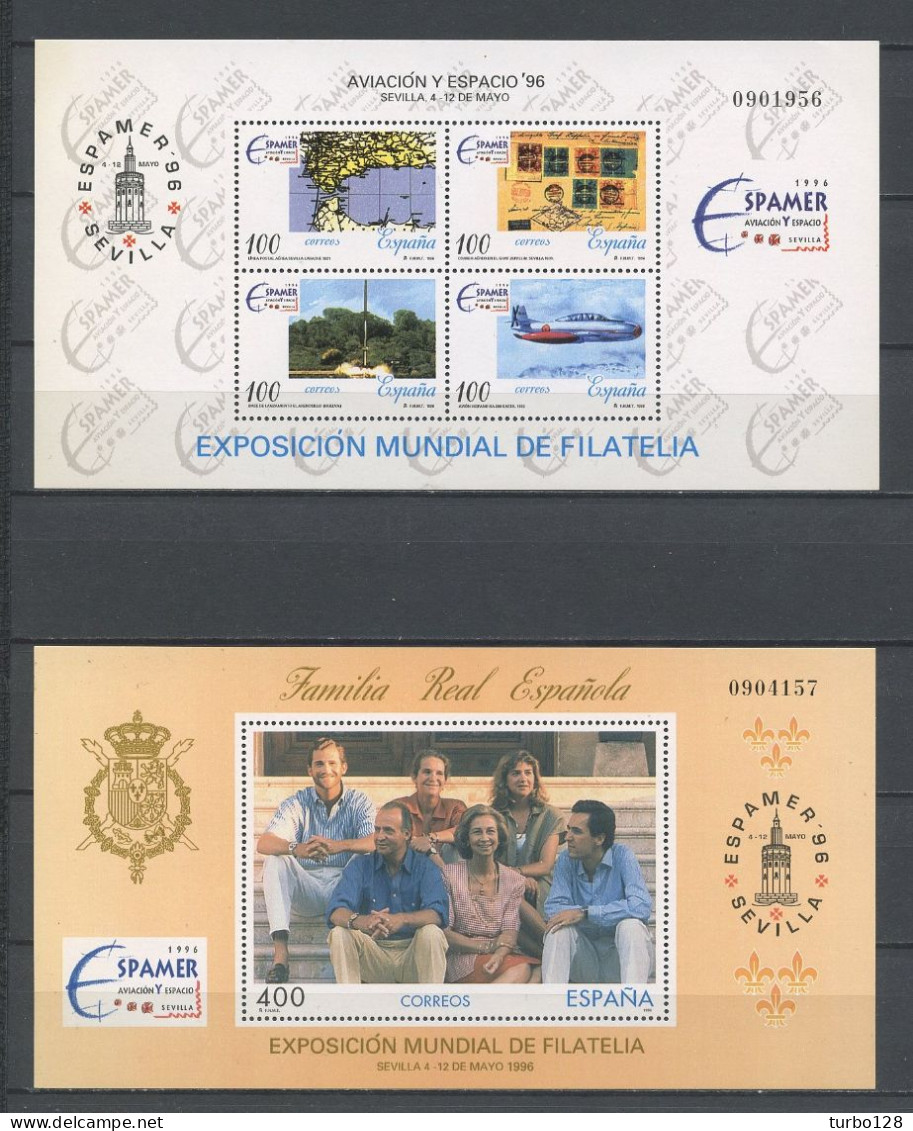 ESPAGNE 1996 Blocs N° 70 Et 71 ** Neufs MNH Superbes C 16 € Espamer Exposition Aviation Espace Séville Avions Planes Roi - Blocs & Hojas