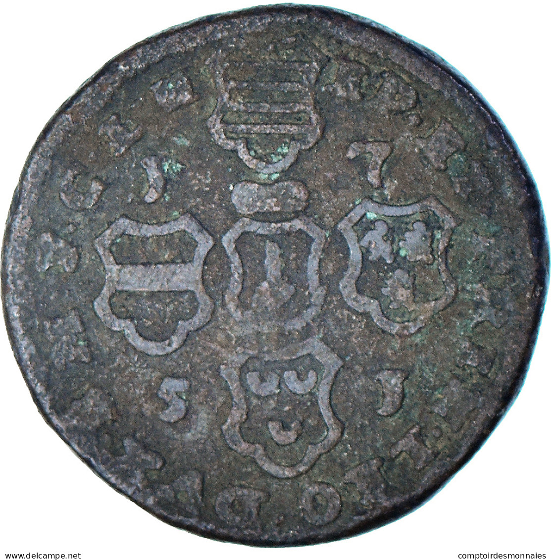 Monnaie, Liège, John Theodore, 4 Liards, 1751, Liege, TB, Cuivre, KM:159 - Andere & Zonder Classificatie