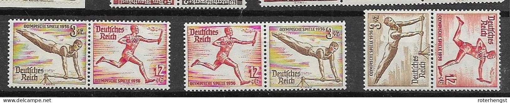 Reich From Booklet Panes 1936 Mlh *  And Mnh ** (right Better Pair) 44 Euros - Postzegelboekjes