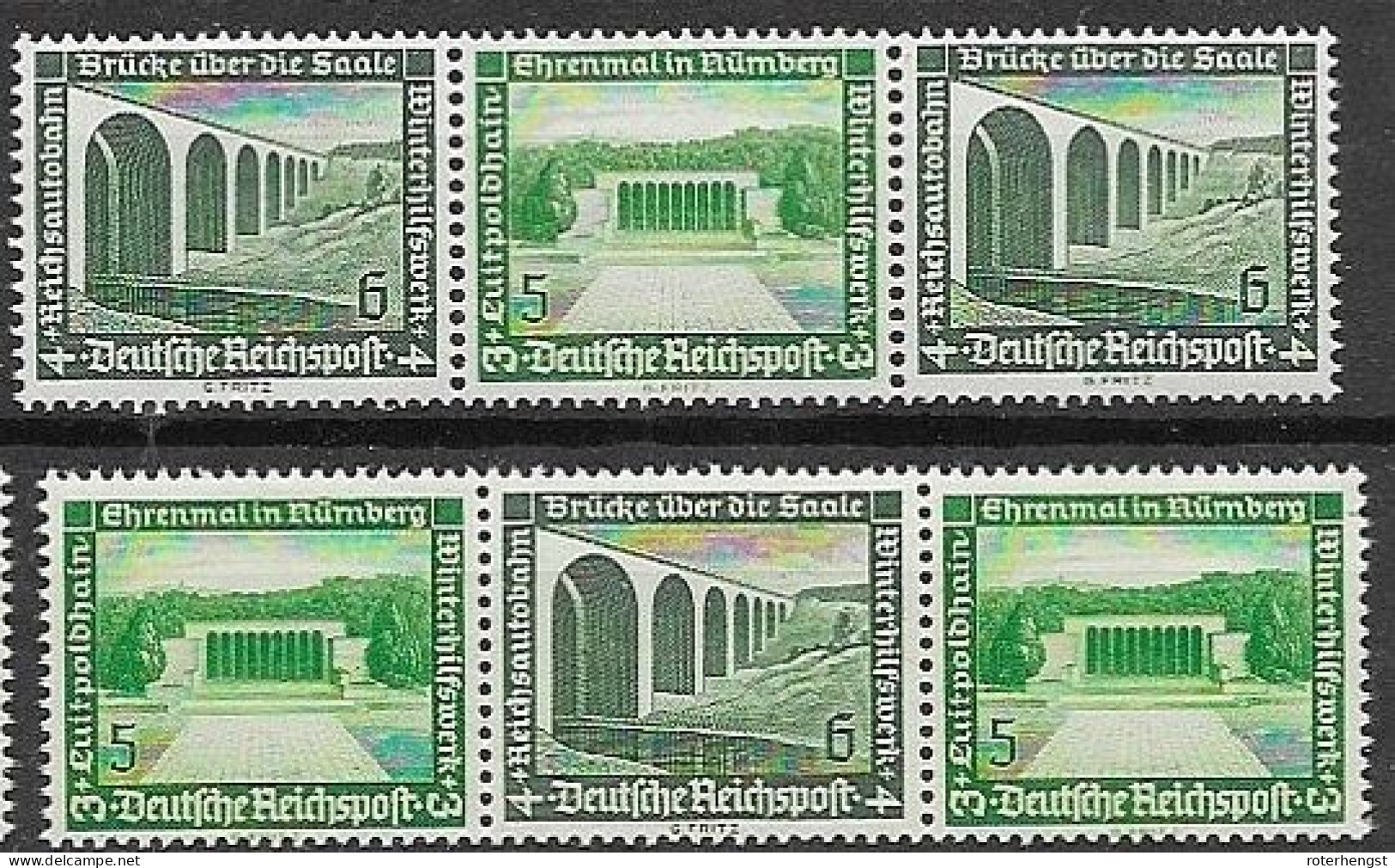 Reich From Booklet Panes 1936 Mnh ** 14 Euros - Booklets