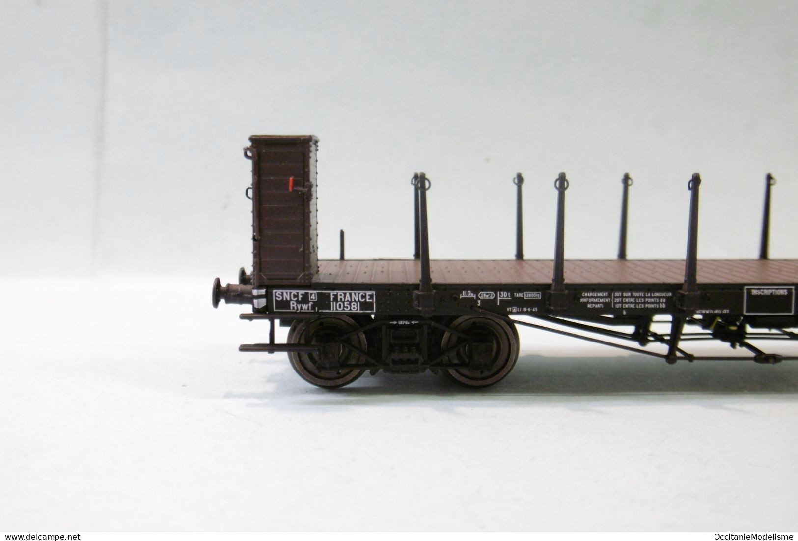 REE - WAGON A RANCHERS PLAT TP Avec Guérite Ep. III A SNCF Réf. WB-545 Neuf NBO HO 1/87 - Goods Waggons (wagons)