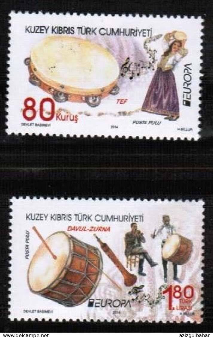 2014 - EUROPA - NATIONAL MUSIC INSTRUMENTS - TURKISH CYPRIOT STAMPS - STAMPS - UMM - 2014