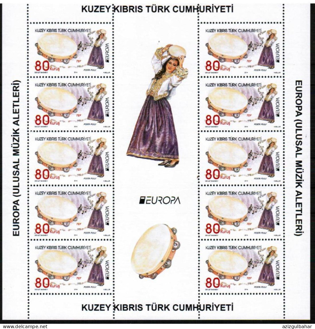 2014 - EUROPA - NATIONAL MUSIC INSTRUMENTS - TURKISH CYPRIOT STAMPS - STAMPS - SHEETS UMM - 2014