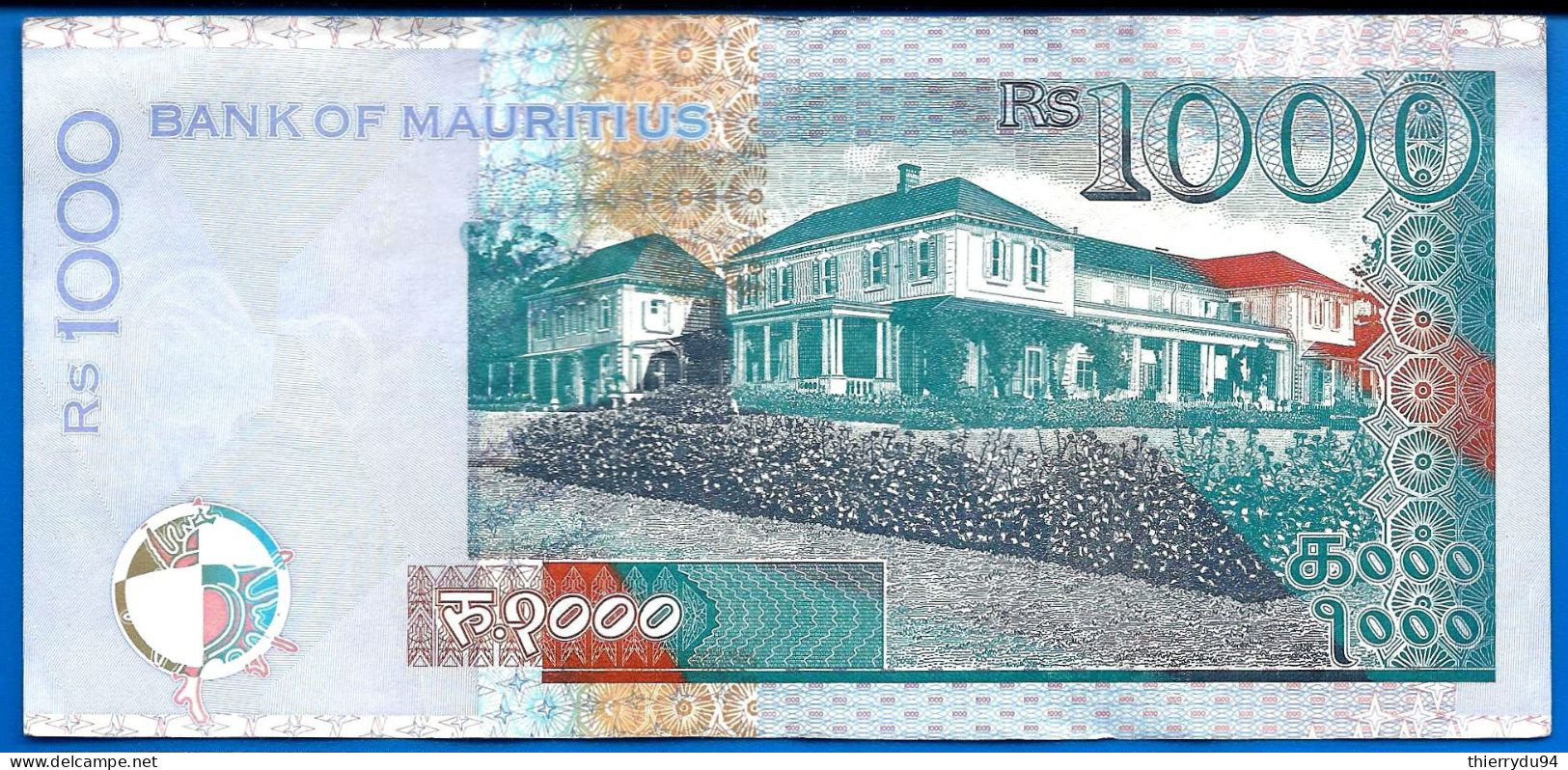 Maurice 1000 Roupies 2020 Prefix CC Que Prix + Port Rupees Mauritius Island Paypal Crypto OK - Mauritius
