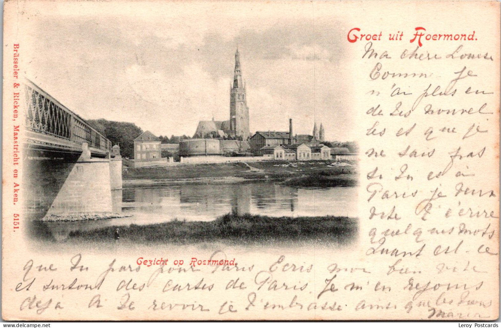 #3605 - Groet Uit Roermond, Gezicht Op Roermond 1900 (LB) - Roermond