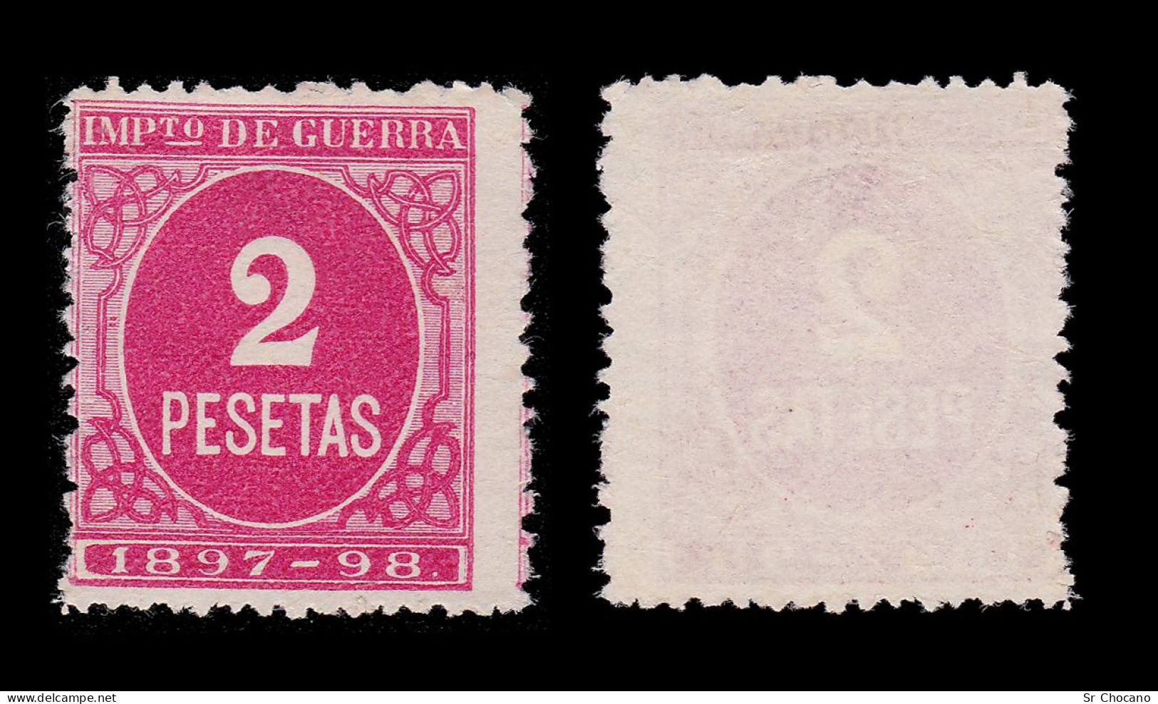 Impuesto Guerra.1897-8.CIFRA Rosa.2p.MNG.Alemany 62 - Tasse Di Guerra