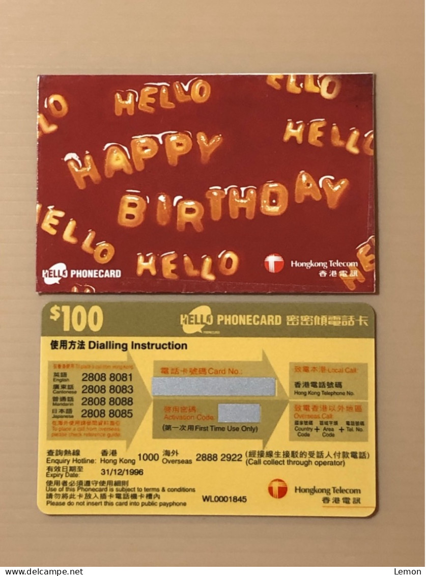 Hong Kong Telecom Telephone Phonecard, Happy Birthday, Set Of 1 Mint Card - Hongkong