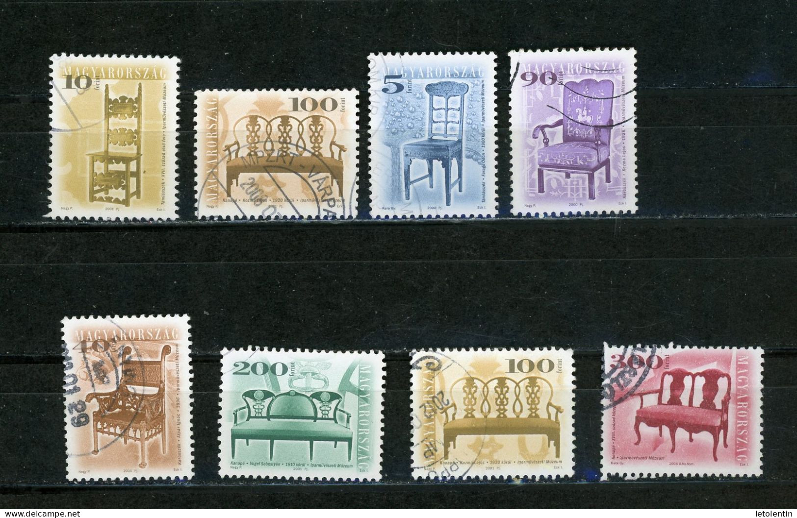 HONGRIE : MEUBLES   - N° Yvert 3687+3691+3750+3753+3769+3771+3814C+4126 Obli. - Used Stamps