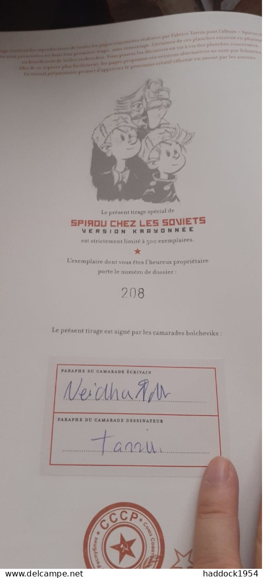 SPIROU Chez Les Soviets TARRIN NEIDHARDT Black Et White éditions 2022 - First Copies