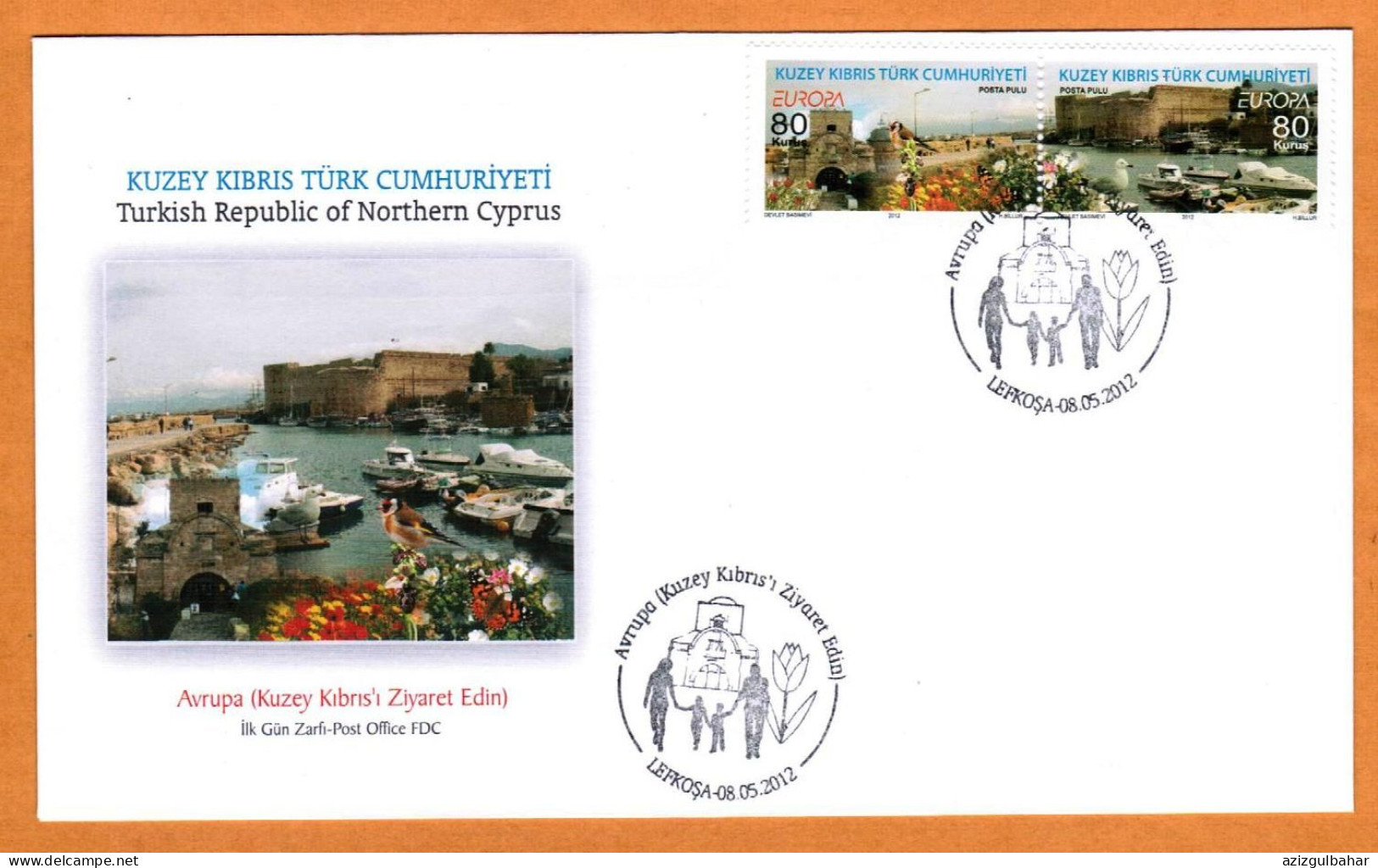 2012 - EUROPA - VISIT NORTH CYPRUS - TURKISH CYPRIOT STAMPS - FDC - 2012