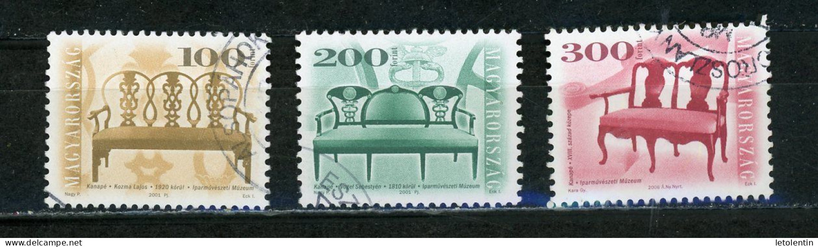 HONGRIE : CHAISES   - N° Yvert 3771+3814C+4126 Obli. - Used Stamps