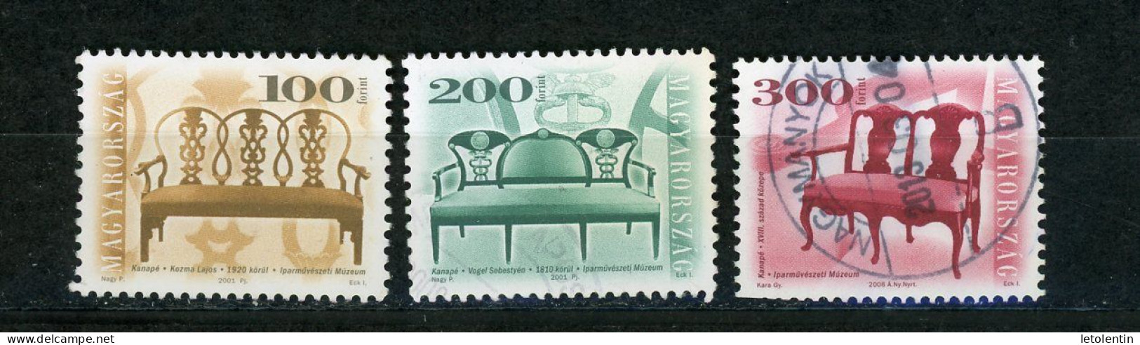 HONGRIE : CHAISES   - N° Yvert 3771+3814C+4126 Obli. - Used Stamps