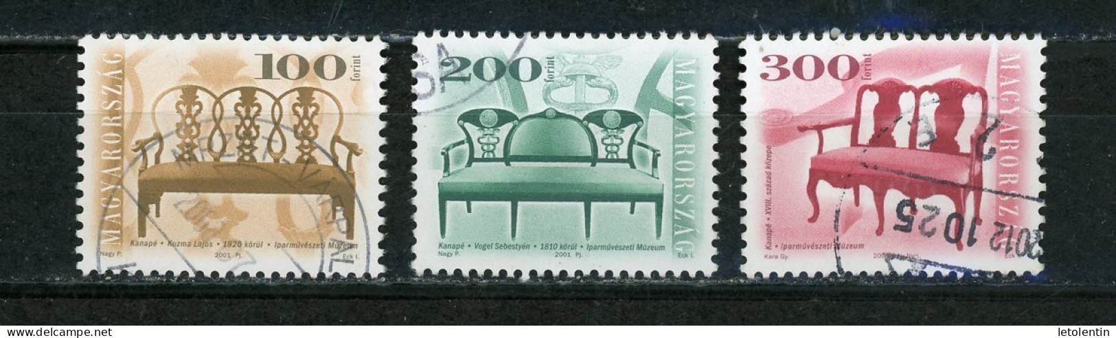 HONGRIE : CHAISES   - N° Yvert 3771+3814C+4126 Obli. - Used Stamps